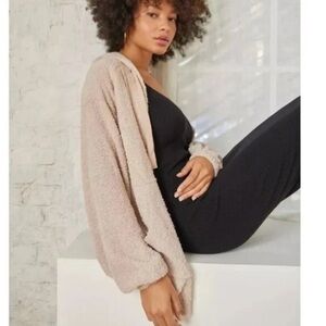 Urban Outfitters Out From Under Beige Cozy Hooded Cardigan